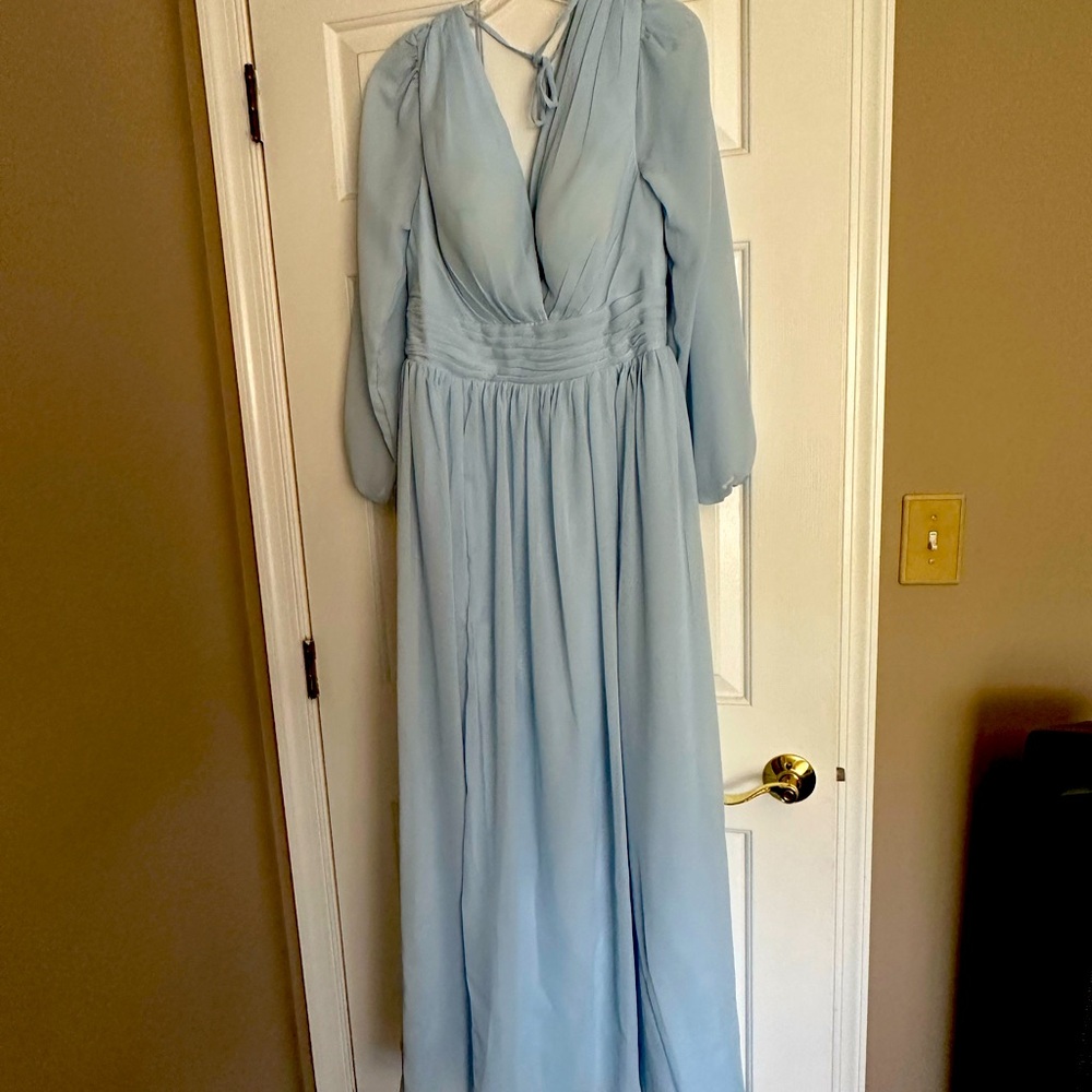 NWT  blue full length dress perfect for bridesmaid or wedding guest